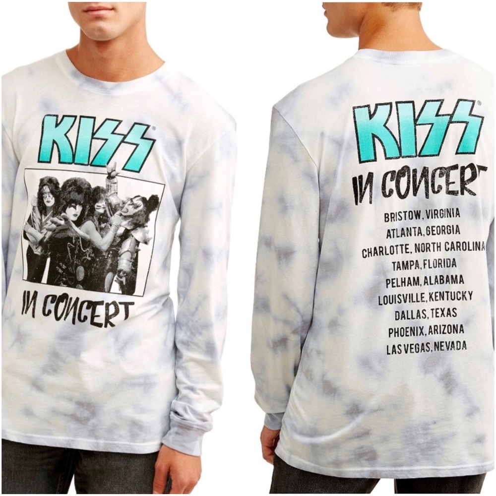 Kiss in Concert Tie Dye Long Sleeve Tee